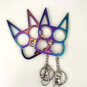 Cat~ Knuckles Public & Personal Safety Key-Chains~pack of 2 iridescent cat ears